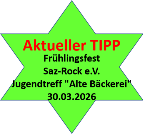 Ankündigungsstern-Frühlingsfest Saz-Rock