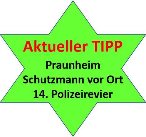 Ankündigungsstern-Praunheim Schutzmann vor Ort